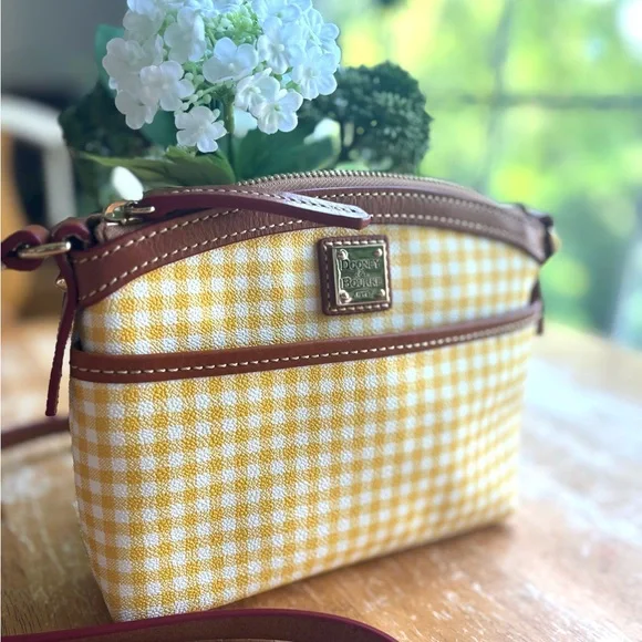 Dooney & Bourke Yellow Gingham Crossbody Bag - Picture 10 of 10